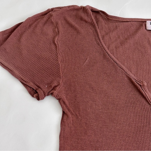 Michael Stars Dark Brown Short Sleeve T-Shirt One Size Fits Most Thin Cotton - Picture 5 of 12